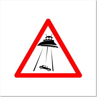 Alien Abduction Sign Posters and Art